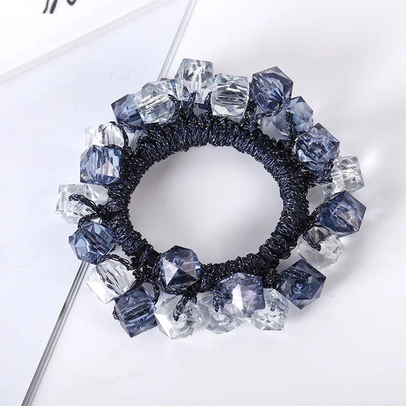 Elegant Geometric Imitation Pearl Rhinestone Hair Tie