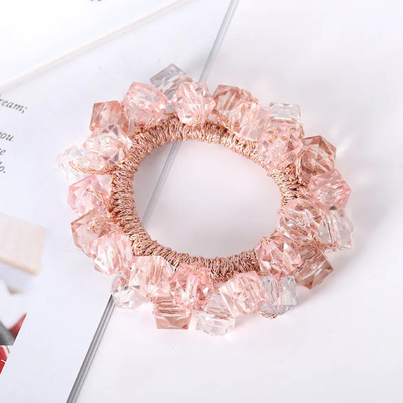 Elegant Geometric Imitation Pearl Rhinestone Hair Tie