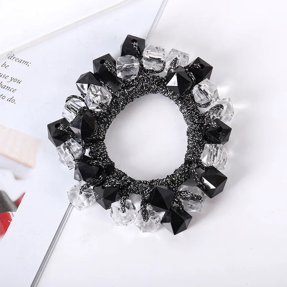Elegant Geometric Imitation Pearl Rhinestone Hair Tie