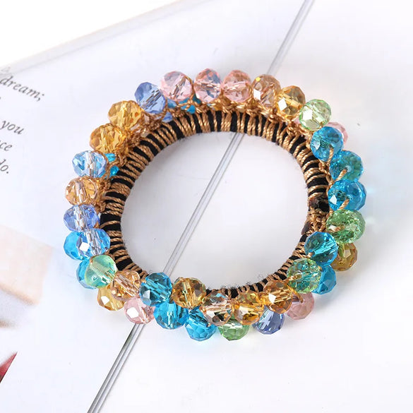 Elegant Geometric Imitation Pearl Rhinestone Hair Tie