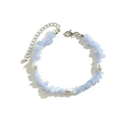 Elegant Geometric Imitation Pearl Turquoise Beaded Unisex Bracelets