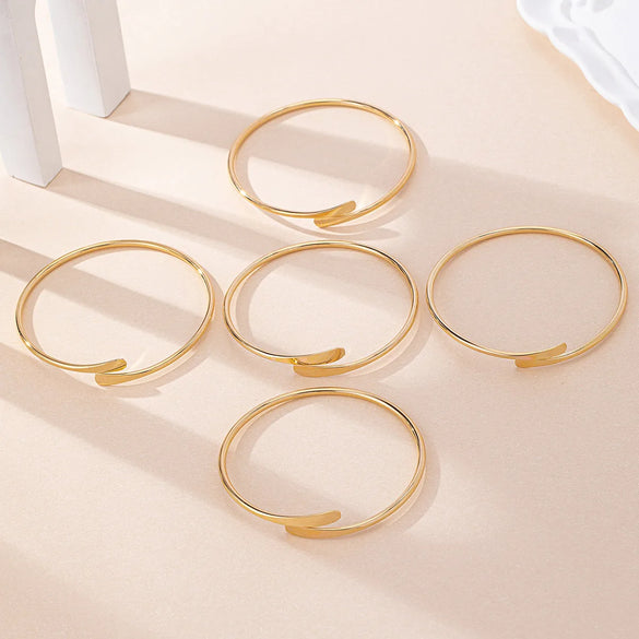 Elegant Geometric Customization Laser Engraving Iron Ferroalloy Bangles Wholesale