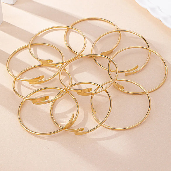 Elegant Geometric Customization Laser Engraving Iron Ferroalloy Bangles Wholesale