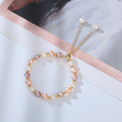 Elegant Geometric Pearl Beaded Bracelets