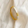 Elegant Geometric Plated Bracelet With Glossy Finish And Semihollow Design Versatile Fashion Jewelry Accessory