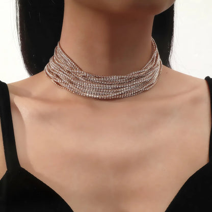 Elegant Geometric Rhinestone Women'S Choker