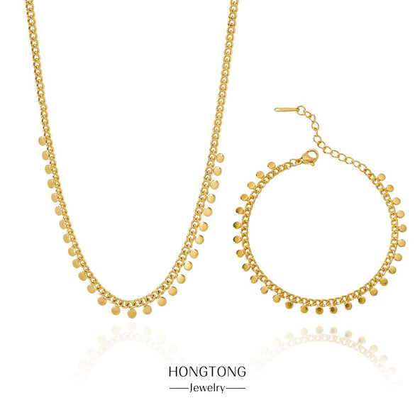 Elegant Geometric Round Pendant Clavicle Chain Unisex Minimalist Necklace