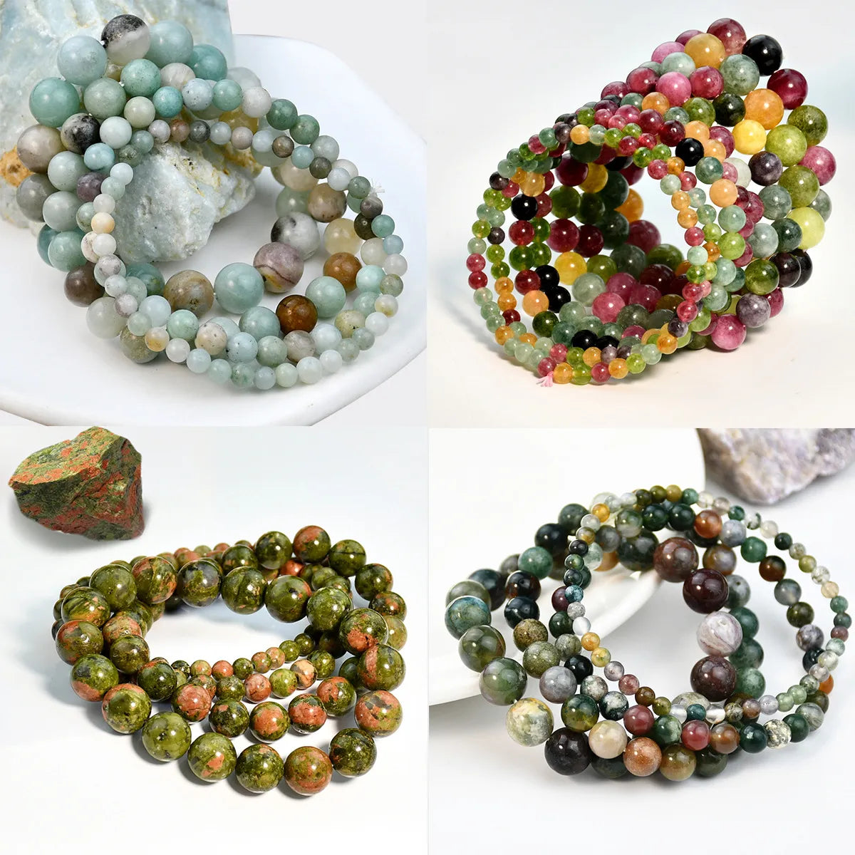 Elegant Geometric Solid Color Natural Stone Bracelets In Bulk