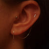1 Pair Elegant Geometric Copper Plating Silver Plated Ear Line