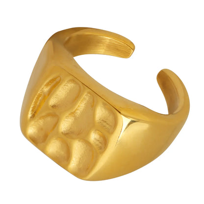 Elegant Geometric Titanium Steel 18k Gold Plated Open Ring In Bulk