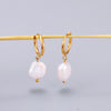 Elegant Geometric Plating Titanium Steel Pearl Drop Earrings
