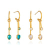 Elegant Geometric Titanium Steel Earrings With Detachable Cshaped Tassels Cubic Zirconia And Vacuum Gold Pvd Plating