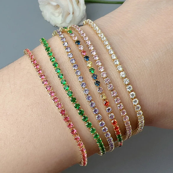 Elegant Geometric Zircon Alloy Wholesale Bracelets