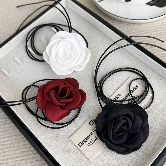 Elegant Glam Flower Cloth Women's Choker