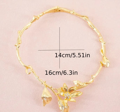 Elegant Glam Flower Rhinestones Alloy Wholesale Choker