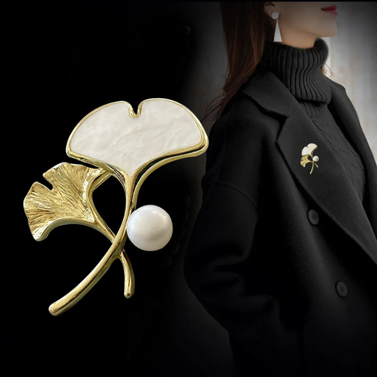 Elegant Glam Geometric Alloy Plating Inlay Artificial Pearls Rhinestones Shell Women'S Brooches