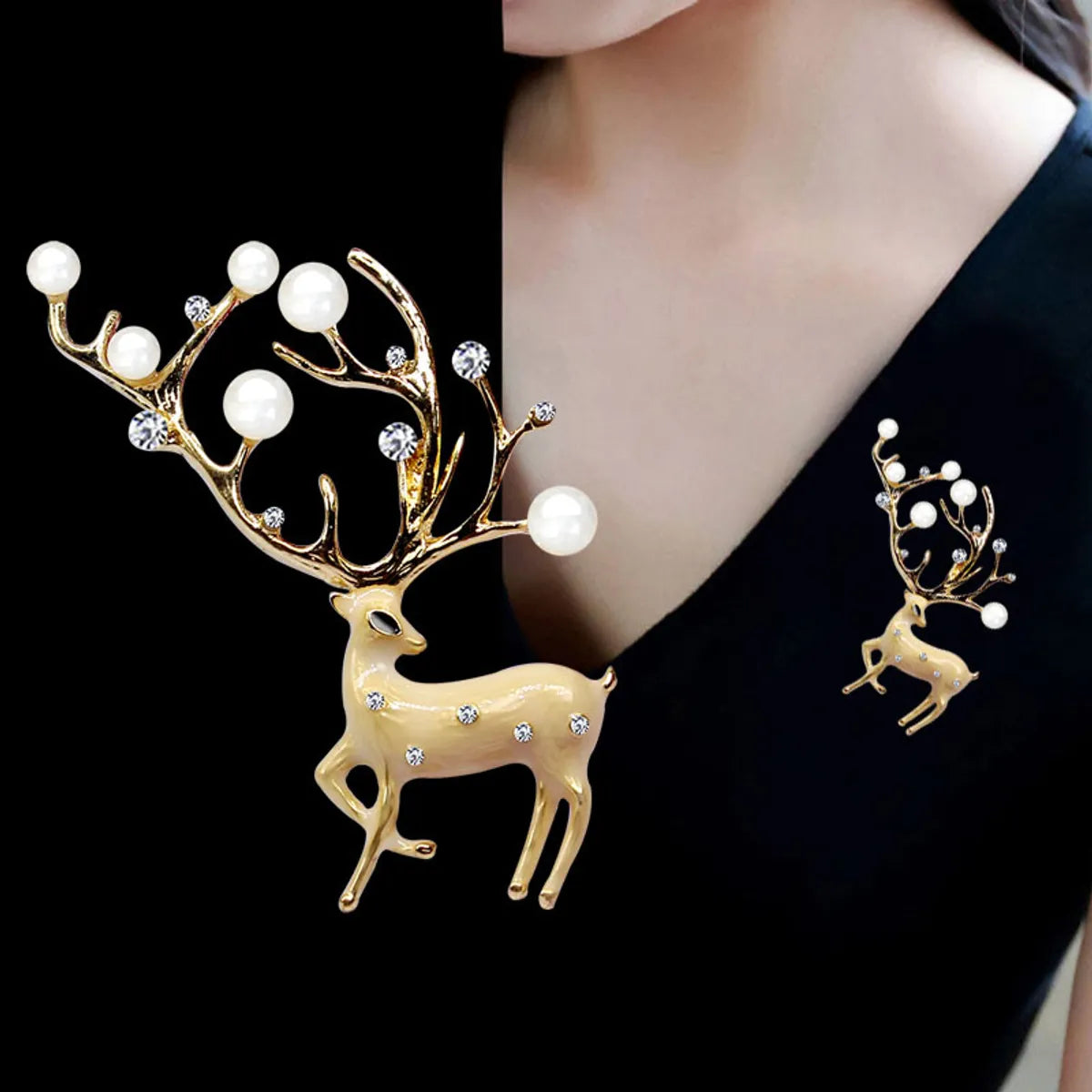 Elegant Glam Geometric Alloy Plating Inlay Artificial Pearls Rhinestones Shell Women'S Brooches