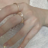 Elegant Glam Geometric Copper Plating Inlay Zircon Gold Plated Open Rings