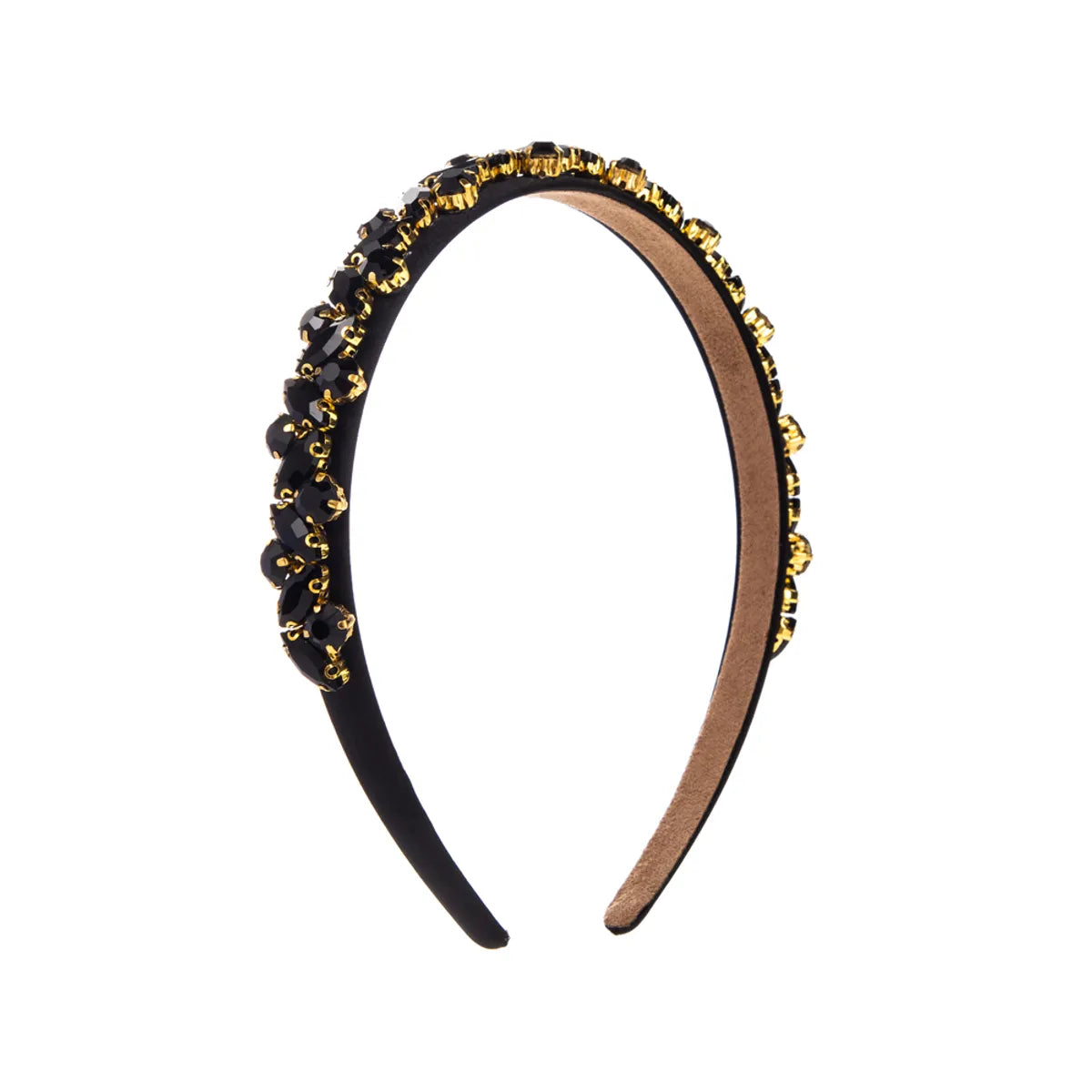 Women'S Elegant Glam Geometric Solid Color Cloth Inlay Rhinestones Glass Stone Hair Band