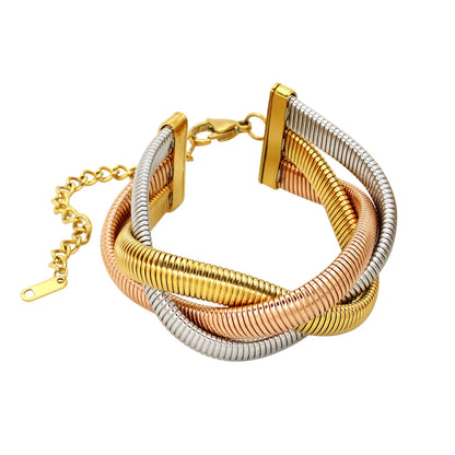 Wholesale Jewelry Elegant Glam Geometric 304 Stainless Steel 18K Gold Plated Plating Bracelets Necklace