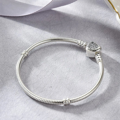 Elegant Glam Heart Shape Sterling Silver Plating Silver Plated Bracelets