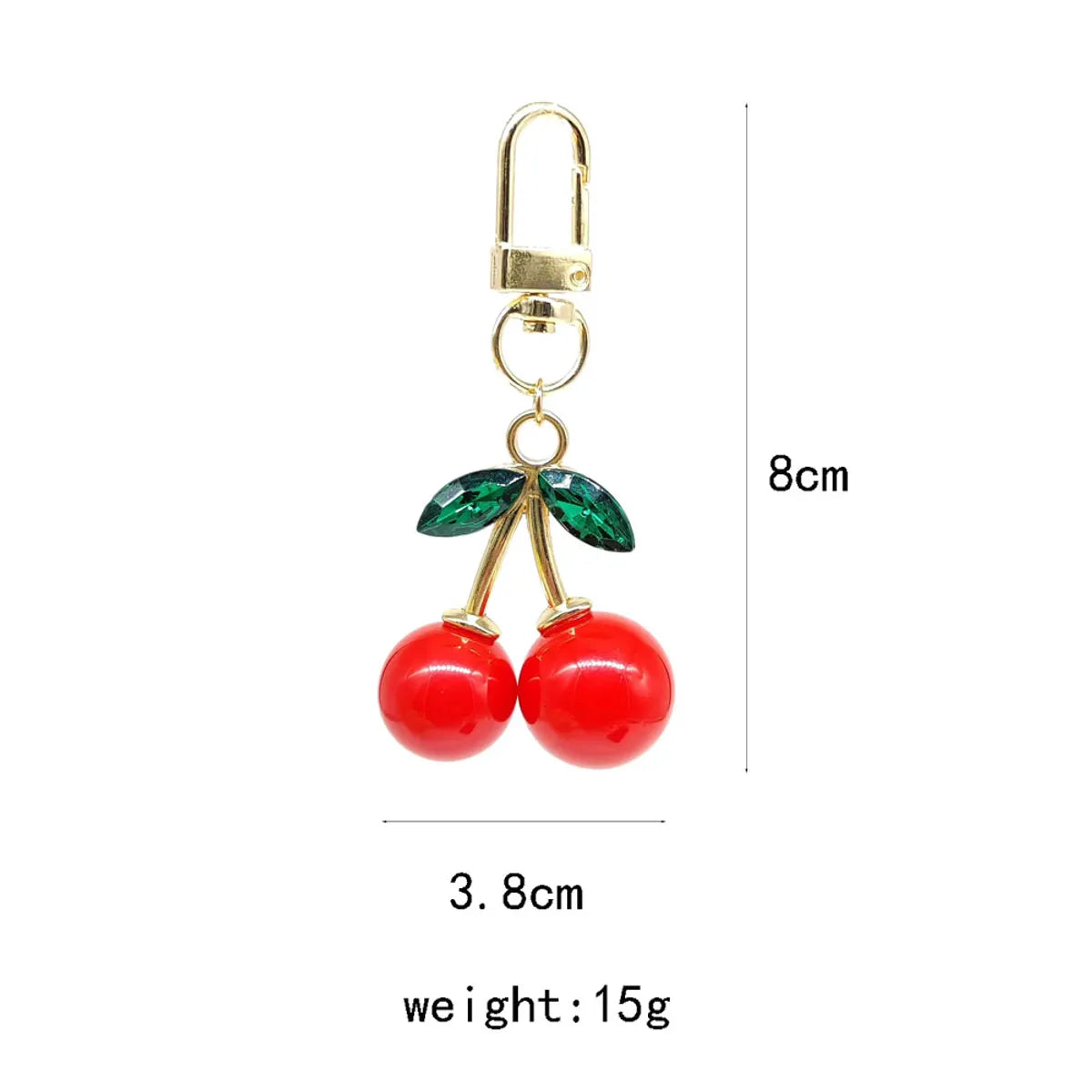 Elegant Glam Lady Fruit Alloy Plating Metal Inlay Resin Glass Stone Bag Pendant Keychain