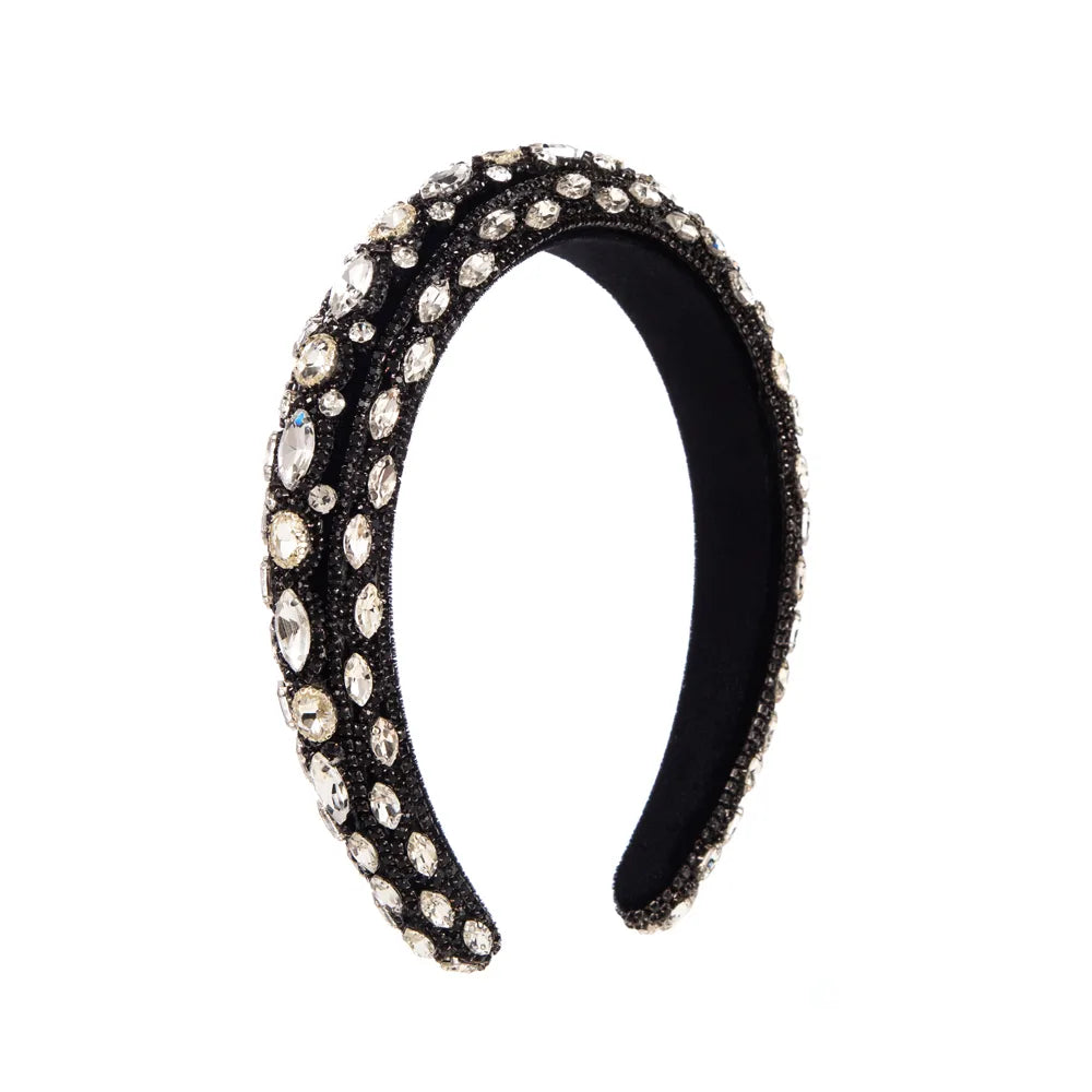 Women'S Elegant Glam Luxurious Geometric Cloth Inlay Rhinestones Hair Band