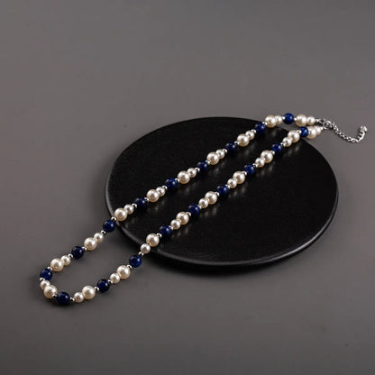 Elegant Glam Retro Color Block Stainless Steel Arylic Imitation Pearl Beaded Women's Necklace