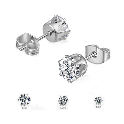 Elegant Glam Romantic Round Handmade Inlay Copper Zircon White Gold Plated Ear Studs