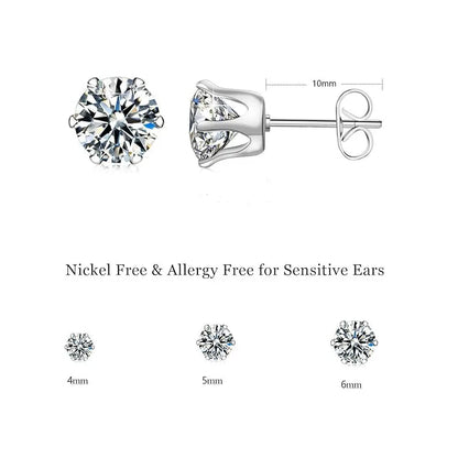 Elegant Glam Romantic Round Handmade Inlay Copper Zircon White Gold Plated Ear Studs