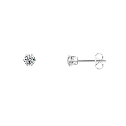 Elegant Glam Romantic Round Handmade Inlay Copper Zircon White Gold Plated Ear Studs