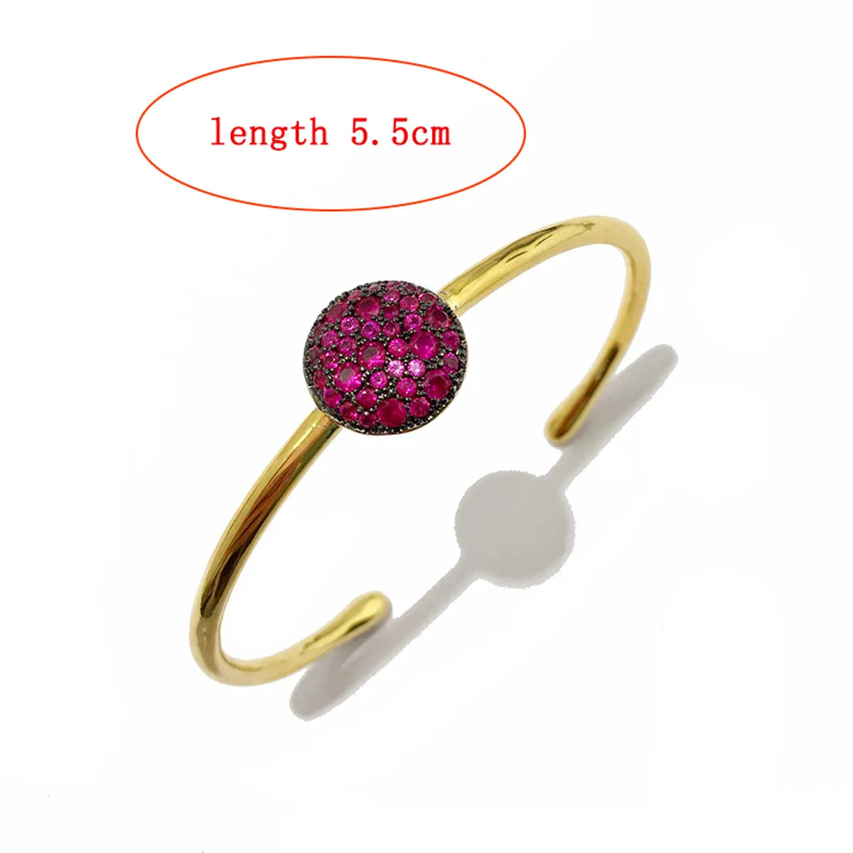 Elegant Glam Shiny Round Copper Plating Inlay Artificial Crystal Bangle