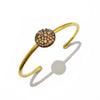 Elegant Glam Shiny Round Copper Plating Inlay Artificial Crystal Bangle