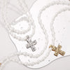 Elegant Glam Streetwear Cross Imitation Pearl Alloy Wholesale Double Layer Necklaces