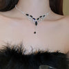 Elegant Glam Water Droplets Alloy Tassel Inlay Rhinestones Silver Plated Women'S Necklace