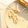 Elegant Gold Rose Flower Pendant Necklace For Women Titanium Steel Electroplated Floral Necklace Simple Retro Style