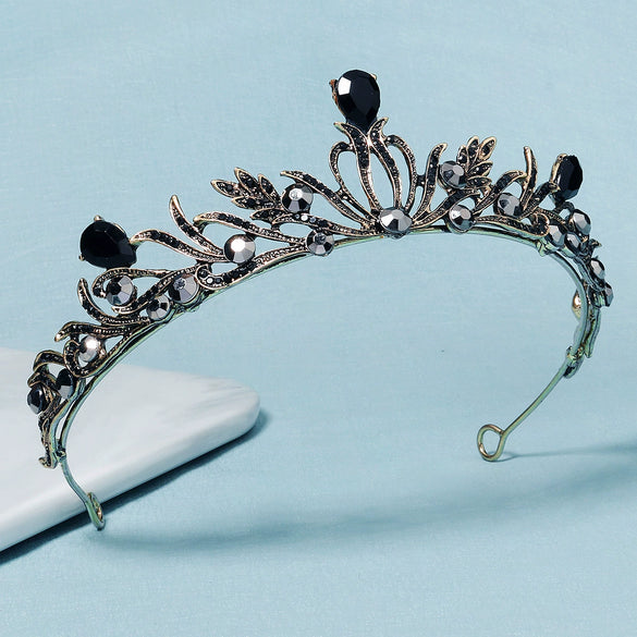 Elegant Gold Tone Rhinestone Pearl Bridal Crown Wedding Headpiece For Women And Formal Ceremony Accessories