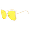 Elegant Gradient Color Pc Square Pearl Full Frame Women'S Sunglasses