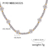 Elegant Handmade Beaded Natural Stone Necklace With Flower Woven Accessories And Ball Chain For Women In Middle Ancient And Geometric Style