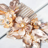 Elegant Handmade Pearl Flower Hair Comb For Women Retro Bridal Hair Accessory Wedding Veil Comb