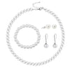 Elegant Handmade Round Glass Bead Jewelry Set For Women With Ball Chain Necklace Earrings And Hand Accessory