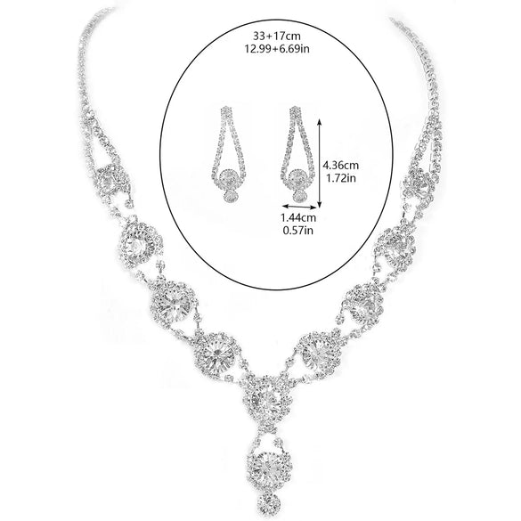 Elegant Hawaiian Shiny Round Rhinestone Inlay Rhinestones Women'S Jewelry Set