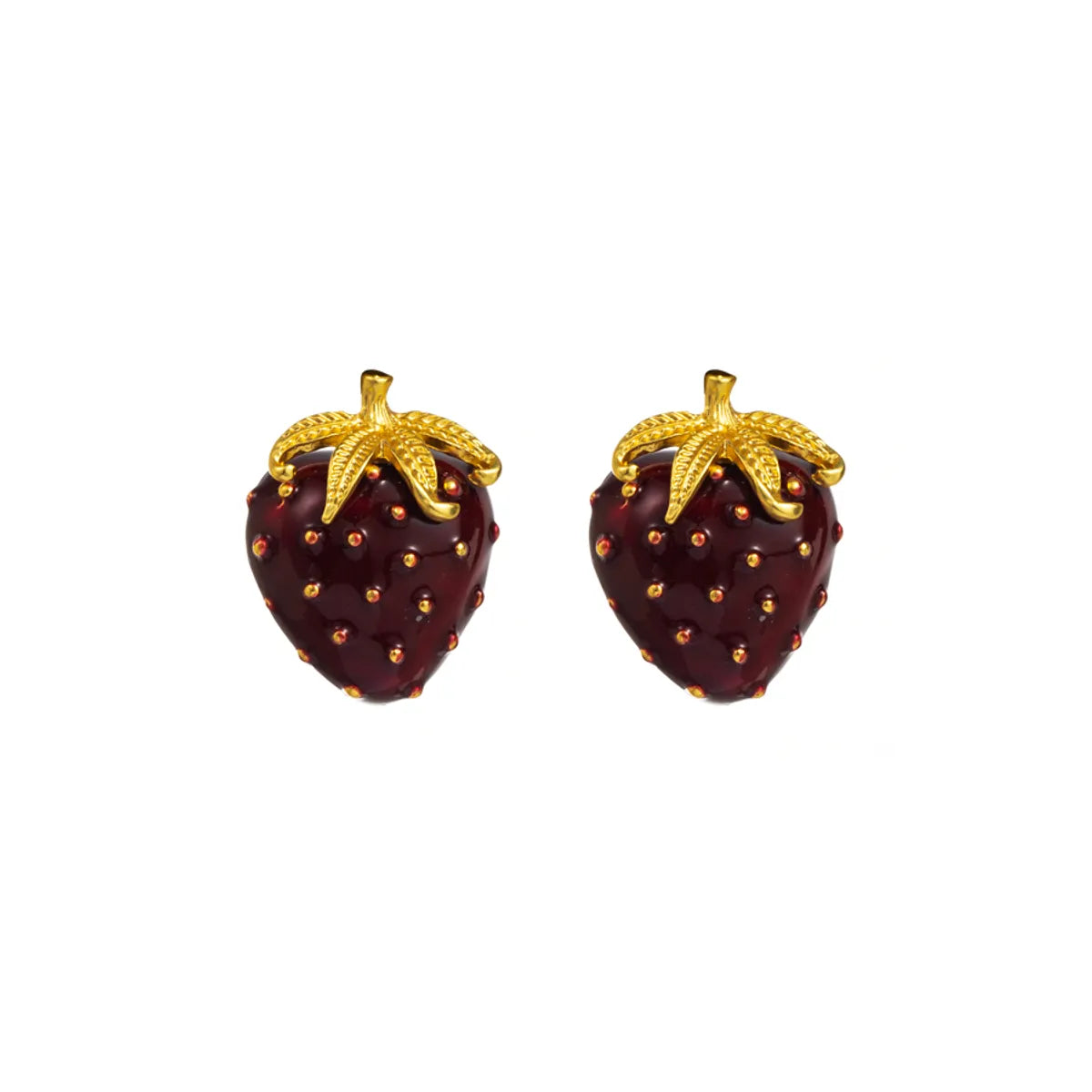 Elegant Heart Shape Alloy Resin Inlay Resin Rhinestones Gold Plated Women's Earrings Ear Studs