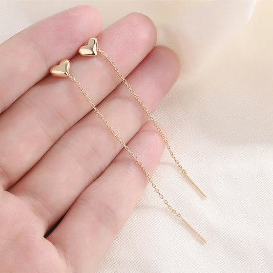 Elegant Heart Shape Copper Plating Ear Line 1 Pair