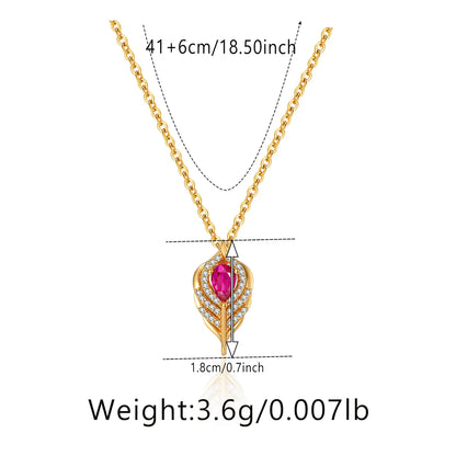 Elegant Heart Shape Copper Plating Inlay Zircon Pendant Necklace