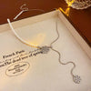 Elegant Heart Shape Flower Bow Knot Imitation Pearl Metal Beaded Inlay Rhinestones Women'S Necklace