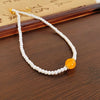 Elegant Heart Shape Flower Bow Knot Imitation Pearl Metal Beaded Inlay Rhinestones Women'S Necklace