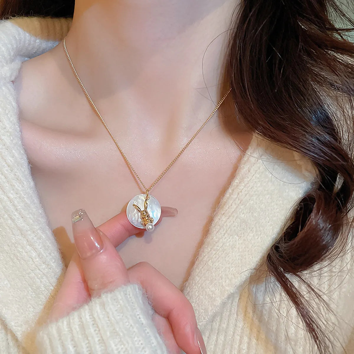 Elegant Heart Shape Flower Bow Knot Imitation Pearl Metal Beaded Inlay Rhinestones Women'S Necklace