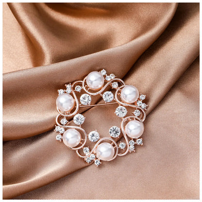 Elegant Heart Shape Flower Butterfly Imitation Pearl Alloy Rhinestone Women'S Brooches