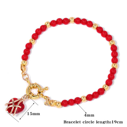 Elegant Heart Shape Natural Stone Beaded Bracelets